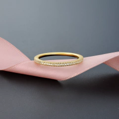 Anillo Eternidad Sin Fin Pavé en Plata 925 Dorada en internet