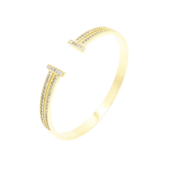 Brazalete Doble TT Acero Dorado