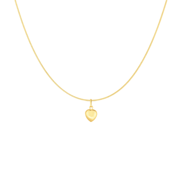 Collar Corazon Oro 18 Kilates Inflado 10 Mm thumbnail 2