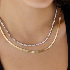 Collar Tenis con cierre cajon en Plata 925 Dorada en internet