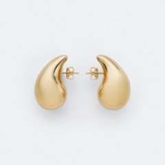 Aros Bottega Plata 925 Dorada 13 mm
