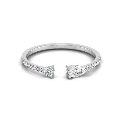 Anillo Minimalista Abierto Gota Circulo Plata 925