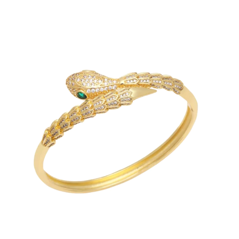 Brazalete Serpiente Acero Dorado