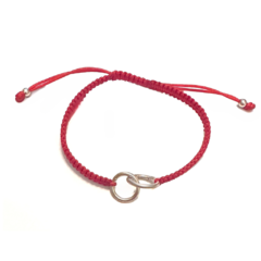 Pulserita Hilo Rojo Inquebrantable Plata 925 y Macrame