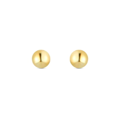 Aros Bolas de Oro Italiano 18 kilates 4 mm