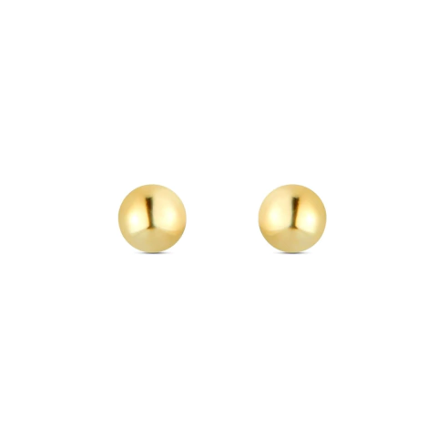 Aros Bolas de Oro Italiano 18 kilates 4 mm