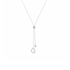 Collar Corbatero Corazon y Estrella Plata 925