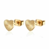 Aros Corazon Lineas Acero Dorado