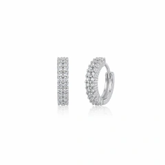 Argolla Hugguies Doble Pavé en Plata 925