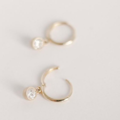 Argollas Gold con colgante Cristal Sw de 2cm