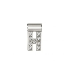 Dije Inicial Letra H en Plata 925