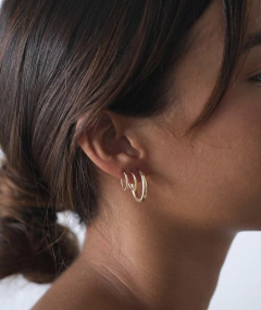 Mini Argollitas Cubanas Plata 925 Dorada - comprar online