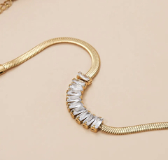 Gargantilla Euphoria Piedras Acero Gold - comprar online