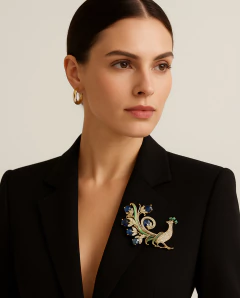 Prendedor Pavo Real Dorado en internet