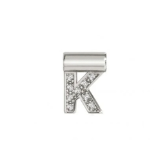 Dije Inicial Letra K en Plata 925