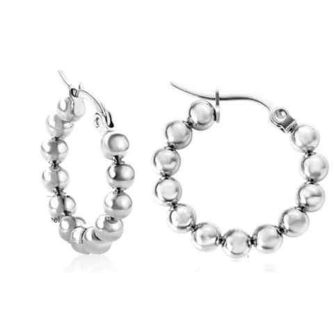 Argollas Pelotitas Acero Antialergico