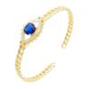Brazalete Ojo Protector Zafiro Acero Dorado