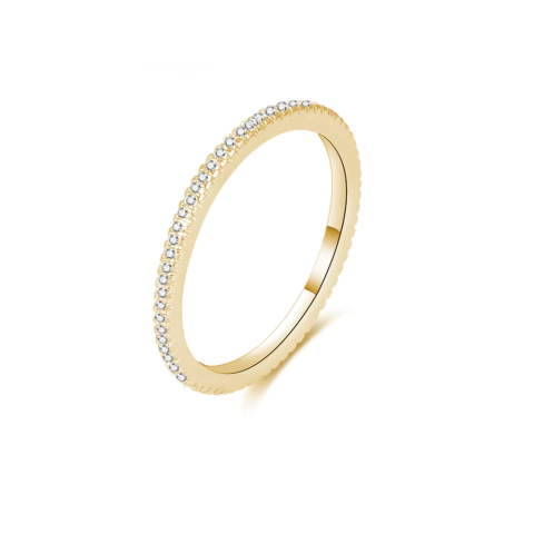 Anillo Eternidad Sin Fin Pavé en Plata 925 Dorada - comprar online