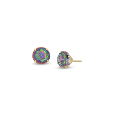 Aros Topacio Místico Plata 925 Dorada