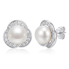 AROS PERLA CON ZIRCONIAS EN PLATA 925