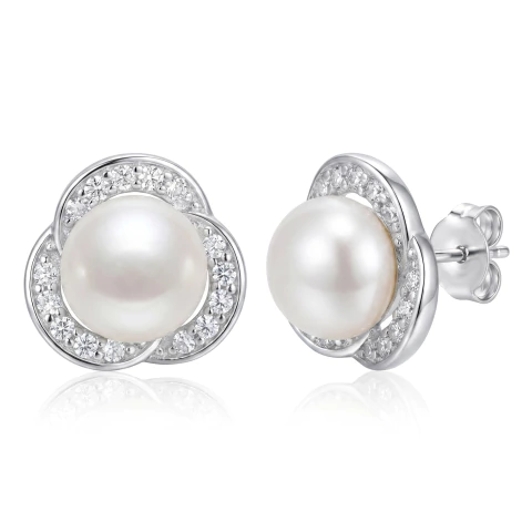 AROS PERLA CON ZIRCONIAS EN PLATA 925