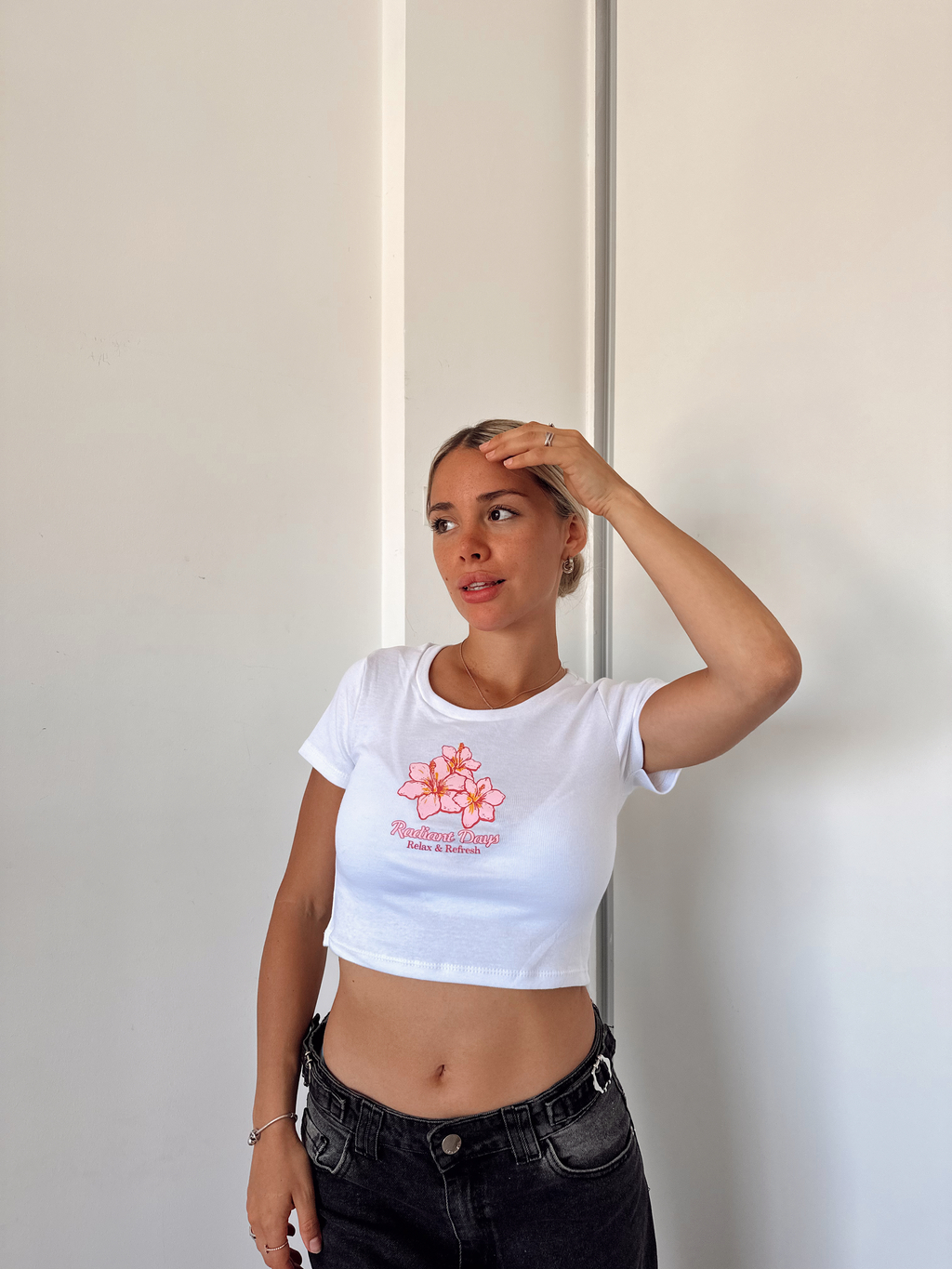 Remera flower blanco thumbnail 3