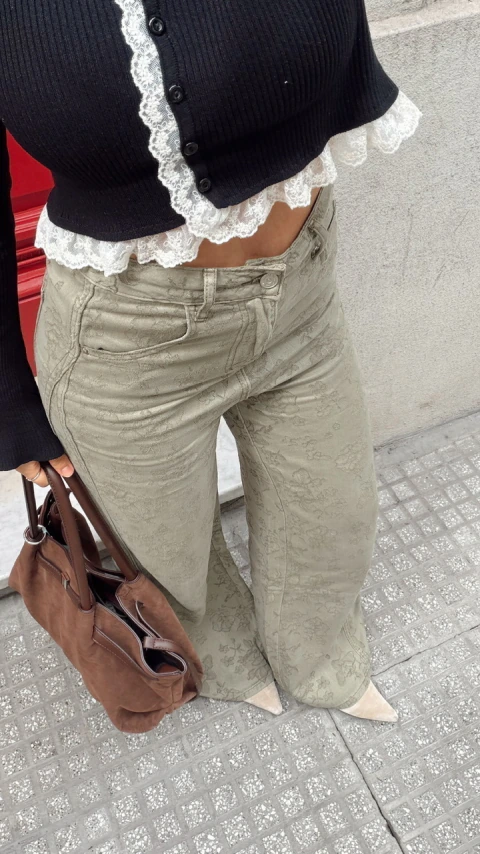 Denim textura verde importado
