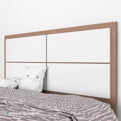 Respaldo de cama 1.60mt ciliegio y blanco