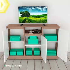 Modulo TV, tres puertas - comprar online