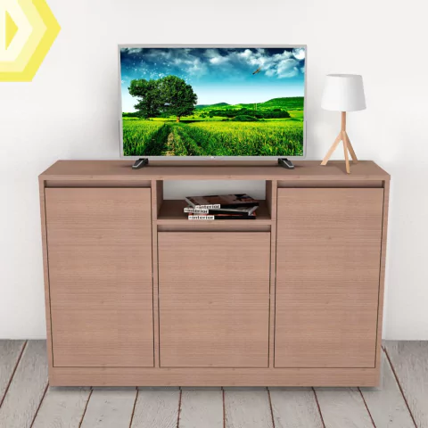 Modulo TV, tres puertas ciliegio