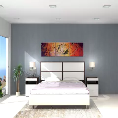 Juego respaldo + mesas de luz