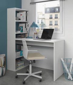 Escritorio con biblioteca integrada reversible