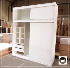 Placard Palma 2mt con baulera melamina blanca en internet