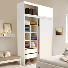 Placard Palma 2.40mt con baulera melamina blanca