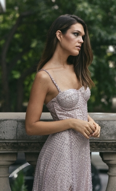 Vestido Pat de red con gliter - Maqui Boutique