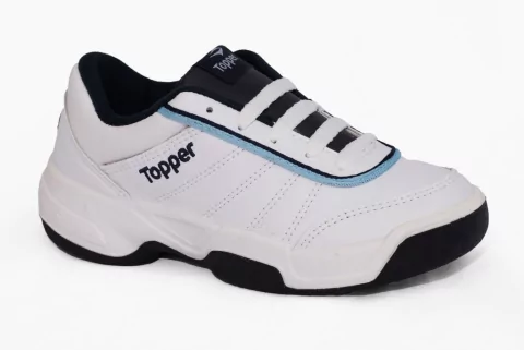 Zapatilla Colegial Blanco Azul Topper Tie Break Kids