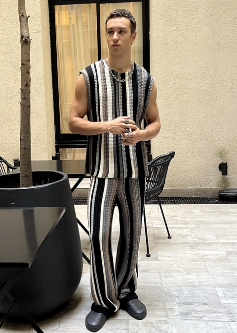 Conjunto Chaleco y Pantalón tejido BRESH / NEGRO