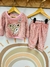 Conjunto peludito talle 1 cuello rosa fuerte - comprar online