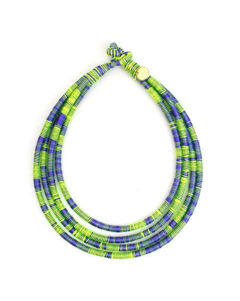 Colar Classic Amarelo Lima Neon e Roxo