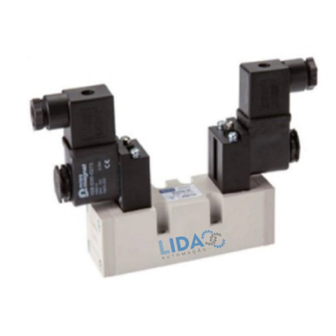 VÁLVULA ISO 2 DUPLO SOLENOIDE 5/2 VIAS - PILOTO INTERNO
