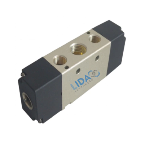 VÁLVULA PNEUMÁTICA DUPLO PILOTO 5/3 VIAS CENTRO FECHADO