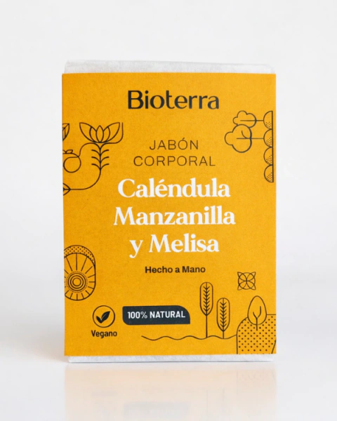 Jabón Natural/ Caléndula, Manzanilla y Melisa- Bioterra