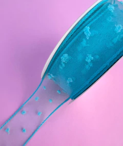 Fita Organza Poá pompom 38mm (1 metro) - comprar online