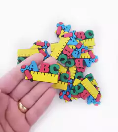 Régua Abc Azul/Vermelho/Verde Lápis Vermelho emborrachado (kit 3un)