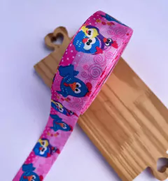 Gorgurão Estampado Galinha Pintadinha 38mm Sakura (2metros)