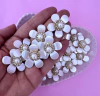Aplique Flor com strass e pérola 30mm (3un)