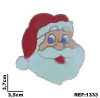 Aplique Rosto Papai Noel Vermelho Emborrachado REf1333 (3un)