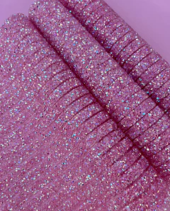 Manta Strass Rosa Claro 2 Fileiras 39cm x 1cm cada fileira