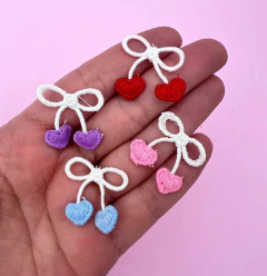 Aplique Laço com Coração Duplo 25mm (2un)