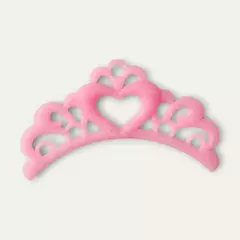 Aplique Coroa Emborrachada Rosa Bebê Glitter (un)
